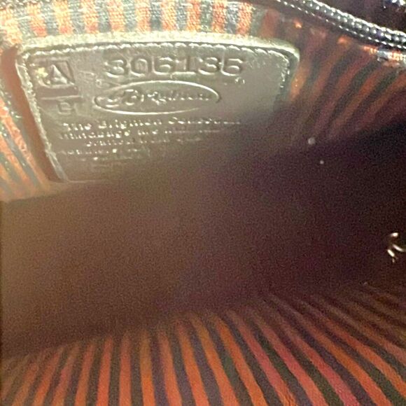 Brighton Black Pebbled Leather/Brown Croc Shoulder Bag - EUC - Picture 10 of 11